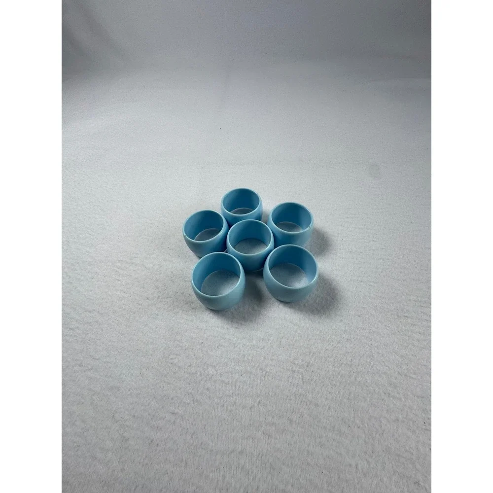 Nature Cottagecore Napkin and Ring Set Blue Floral Botanical Butterfly 12pc